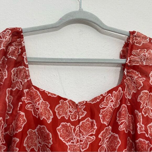 Cato Womens Floral Babydoll Square Neck Blouse Size XL NWT Fairy Garden Coquette - Picture 9 of 11